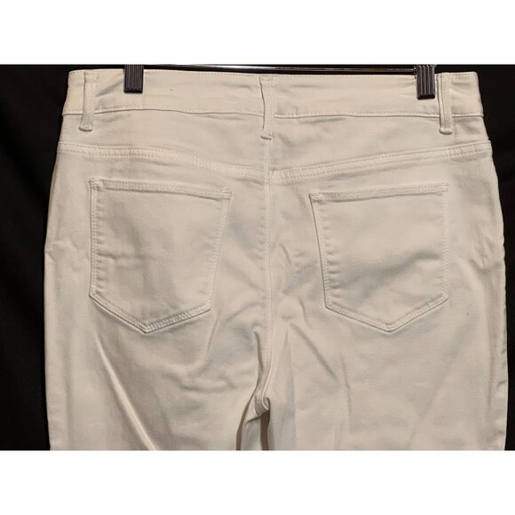 Chicos Platinum White Jeggings Size 0 Frayed Hem Stretch Denim Pants - Picture 4 of 8